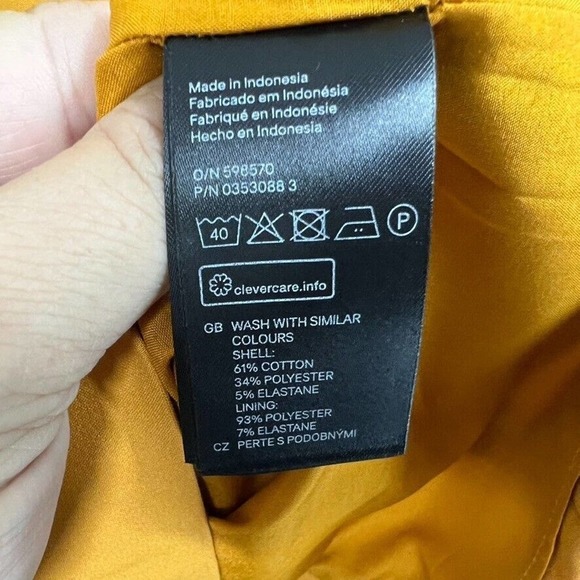 H&M Divided Womens 4 Mustard Yellow Pencil Skirt Career Workwear - Picture 6 of 6